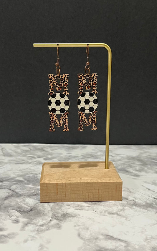 Cheetah Soccer Mom Dangle Earrings